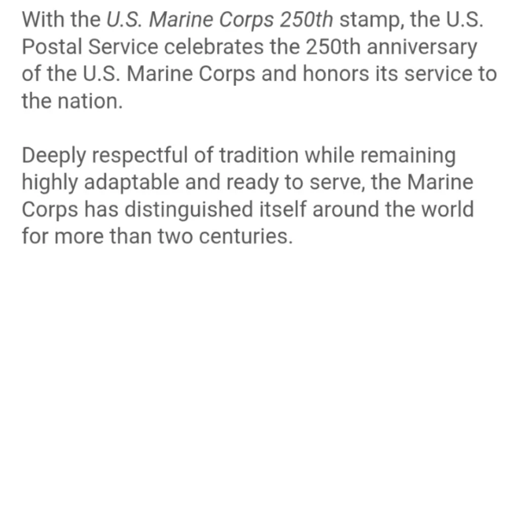 100 U.S. Marines Marine Corps 250th USPS Stamps Military Postage Stamp Army Navy